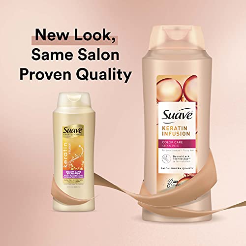 Suave Professionals Color Care Shampoo for Color Treated Hair Keratin Infusion Color Protecting Shampoo, 28 Ounce (Pack of 4)