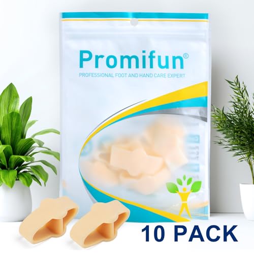 Promifun Beige Gel Toe Corrector 10-Pack for Bunion & Overlapping Toe Relief