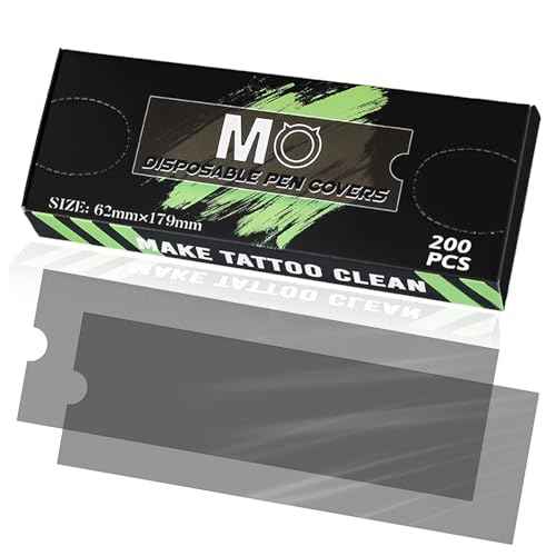 Tattoo Machine Covers 200pcs Tattoo Pen Covers 7 x 2.4inch Disposable Tattoo Pen Machine Bags Professional Tattoo Supplies and Accessories (BLACK)