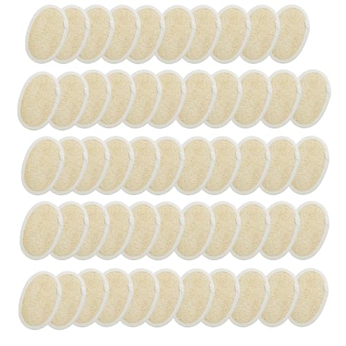 54 Pcs Exfoliating Loofah Pad Bulk Natural Scrubber Luffa Brush Close to Skin Body Scrubber Shower Loofah Sponge Pad for Men Women Spa Bath
