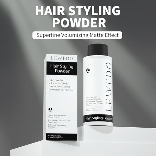 Lewedo 0.7oz Volumizing Styling Powder for Men - Natural Volume, Matte Finish & Adjustable Nozzle