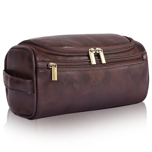 Travel Toiletry Bag for Men & Women | Water-Resistant PU Leather