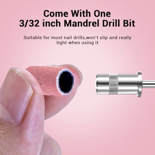 MelodySusie 100 Pcs Nail Drill Bits #180 Grit Sanding Bands