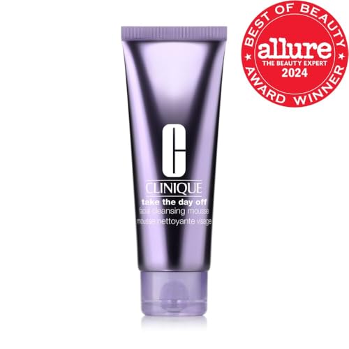 Clinique Take The Day Off Facial Cleansing Mousse With Hyaluronic Acid + Glycerin | Dissolves Makeup, Sunscreen + Pollution | For All Skin Types, 4.2 Fl Oz