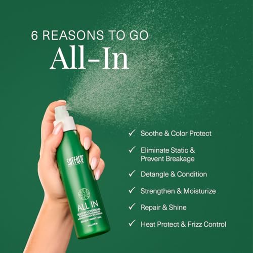 SURFACE Hair ALL IN Leave In Conditioner - Detangles, Controls Frizz & Strengthens for All Hair Types- 6 fl oz