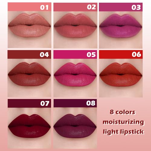 Maroon Red Matte Lipstick for Women Mature, Long Lasting Waterproof Transfer-Proof Vegan Lip Bar, 24 Hours Moisturizing Natural Lip Stain, All-Day Lip Color A07#