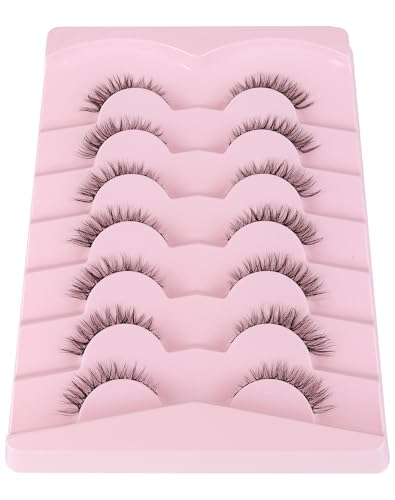 Jiocolor Cat Eye Wispy False Lashes - 7 Pairs Natural Look