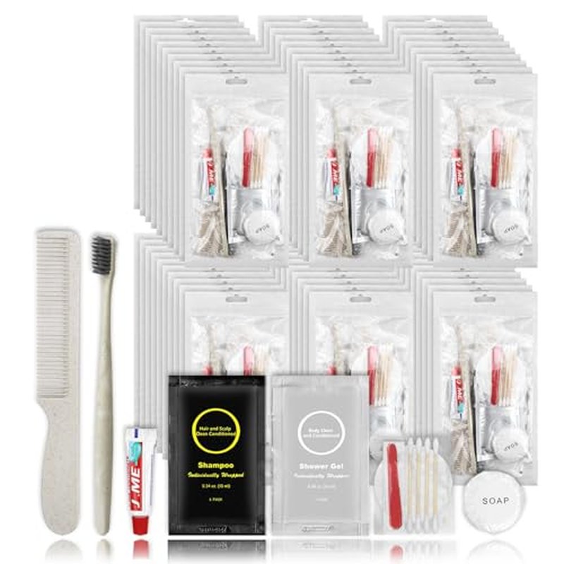 40-Pack Disposable Travel Toiletry Kit Set