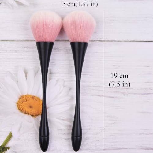 2Pcs Nail Dust Brushes for Acrylic & Gel Nails - Soft Bristle Cleaner