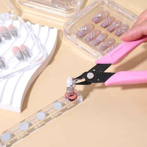 Rhinestone Remover, Pink 5" Rhinestone Remover Nipper, Metal Nail Art Scissors, Nail Art Decorations Removers DIY Tool Accessory