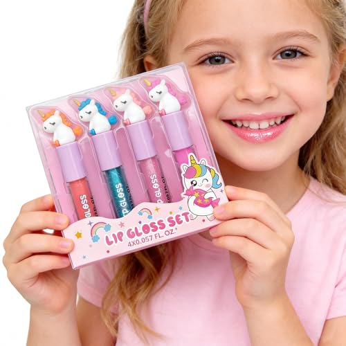 Unicorn Lip Gloss Sticks for Girls - 4 Pack