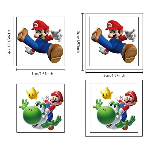 Mario Temporary Tattoos - 20 Sheets Party Favors for Kids