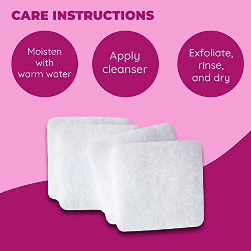 Jacent Mini Exfoliating Facial Sponges - Square Cleansing & Makeup Removal Pads