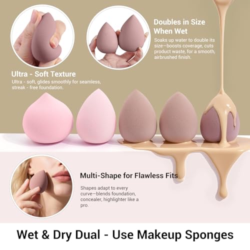 MAANGE 51-Piece Makeup Brush Set with Sponges & Storage Pouch