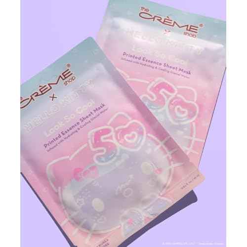 The Cr?me Shop x Hello Kitty Feel So Clear Printed Essence Sheet Mask, Clarifying and Hydrating Face Mask with Tea Tree and Hyaluronic Acid - 50th Year Anniversary Limited Edition - (Pack of 6)