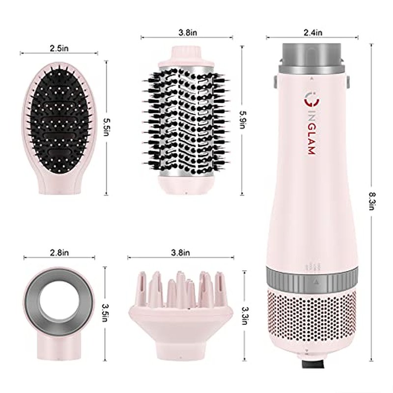 IG INGLAM 4-in-1 Blowout Hair Dryer Brush Set with Interchangeable Heads