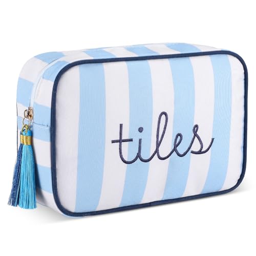 Sanwuta Mahjong Tile Bag with Zipper, Embroidered Storage Pouch