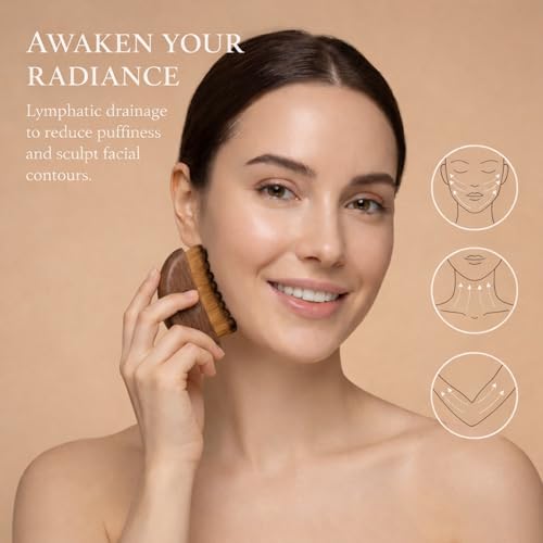 Lymphatic Face Contour Brush - Wooden Handle, Soft Bristles
