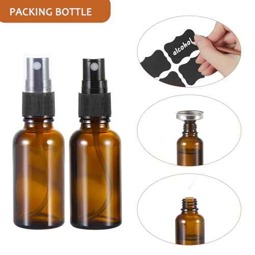 1 oz Amber Glass Spray Bottles,Small Empty Fine Mist Refillable Travel Spray Bottle for Cleaning,Perfume,Aromatherapy,Cosmetic Sprays,Hair,Essential Oils with Fine Mist Dispenser£¨3 Pack£©