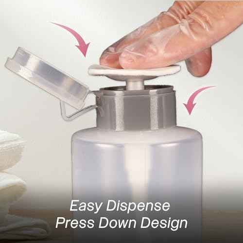 9oz Gray Push Down Pump Dispenser Empty Refillerble Bottle with Flip Top Cap - for Nail Polish, Travel, Cosmetics Packaging