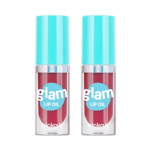 Nicka K Glam Lip Oil - Tinted Lip Gloss, Hydrating 2 Pack