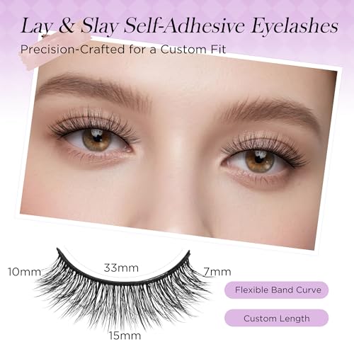 Self Adhesive Eyelashes - Pre Glued Wispy Faux Mink Lashes, 5 Pairs