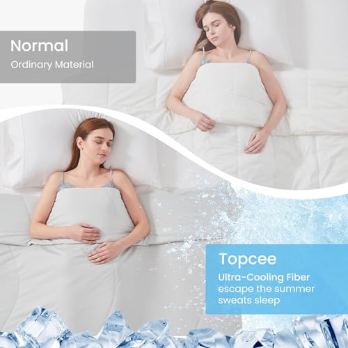Topcee Queen Size Cooling Comforter - Double-Sided Ice Blanket