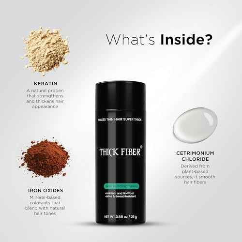 THICK FIBER Hair Building Fibers for Bald Spots & Thinning Hair (LIGHT BROWN, Pack of 3) - 25g Bottle - Conceals Hair Loss in Seconds - Hair Fibers for Men & Women