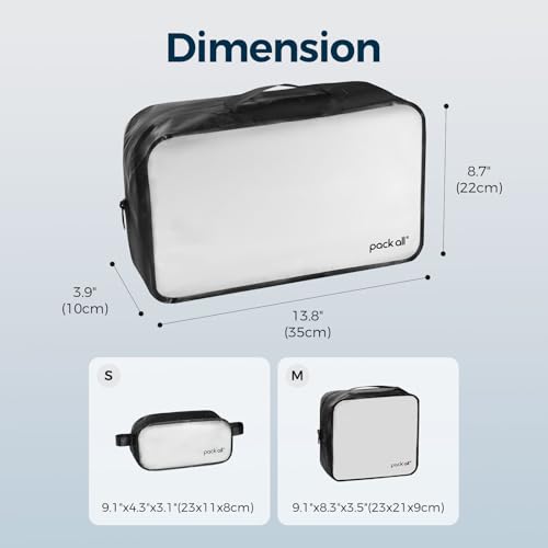 pack all Seamless Clear Toiletry Bag, Tear-resistant Clear Makeup Bag, Water-resistant Travel Packing Organizer for Toiletries, Cosmetics and Accessories (Large)