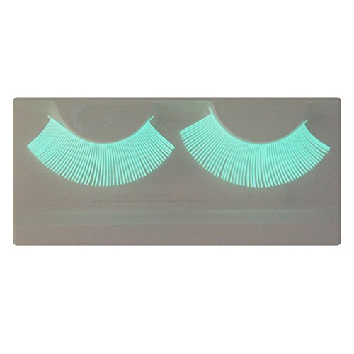 White Luminous Costume Halloween Gloss In Darkness Party Lashes 1 Pair