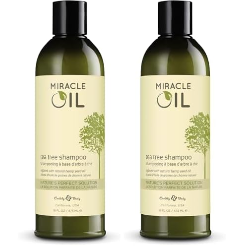 Earthly Body Miracle Oil Tea Tree Shampoo 16 Fl Oz (Pack of 2)