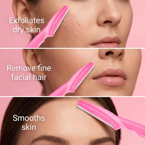 Eyebrow Razor Face Shavers for Women Men - 12 Pack Multipurpose Facial Hair Removal & Exfoliating Tools with Protective Covers - Variation of THIS listing