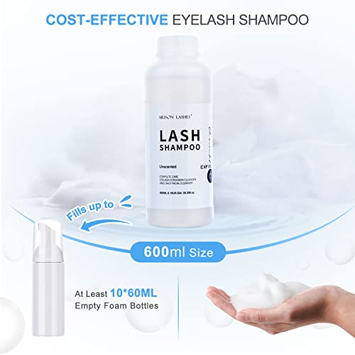 Arison Eyelash Eyelash Extension Shampoo 600ml / Eyelid Foaming Cleanser/Wash for Extensions and Natural Lashes/Paraben & Sulfate Free Safe Makeup & / Professional & Self Use (unscented)¡¦