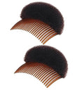 2-Piece Brown Hair Styling Foam Pads with Clips