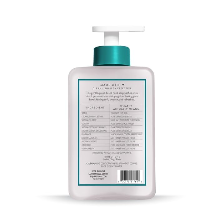 Native Sandalwood & Coastal Breeze Liquid Hand Soap with Pump - 13 fl oz