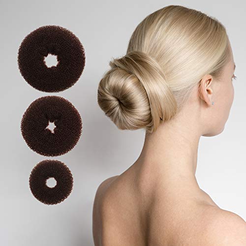 Donut Hair Bun Maker Set - 9 Pieces with Elastics & Bobby Pins