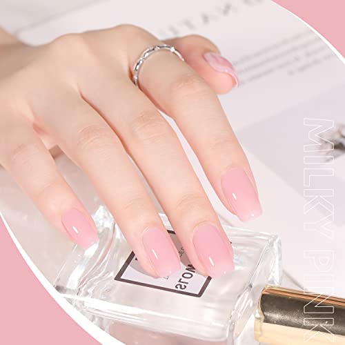 GAOY Crystal Pink Sheer Gel Nail Polish 16ml - UV Light Cure, Translucent Pink, Manicure & Pedicure