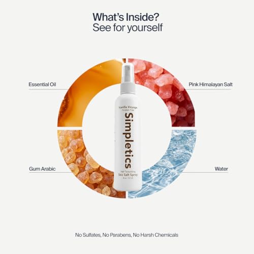 Simpletics Sea Salt Spray & Hair Clay Bundle for Textured Hair, Volume & Matte Finish