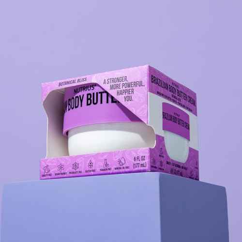 Nutrius Brazilian Body Butter Cream Botanical Bliss - Infused with Exquisite Botanicals for Luxurious Hydration and Nourishment - Unveiling Your Skin's Natural Radiance - 6 FL OZ