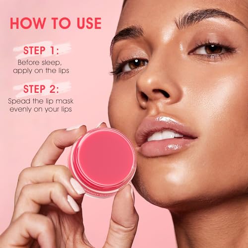 Lip Mask Set, 4PCS Lip Sleeping Mask Overnight Treatment Lip Care, Moisturize & Nourish Lip Butter Balm for Very Dry Lips, Cracked Dry Lips, Daily Lip Care Lip Treatment,12g*4