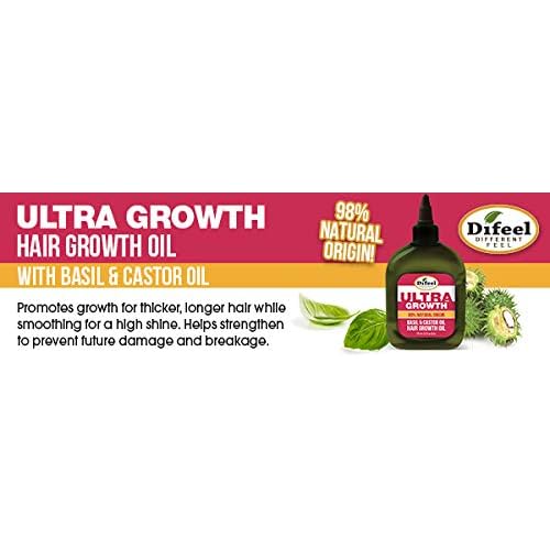 Difeel Ultra Growth Shampoo and Conditioner Set - Includes 12 oz Each of Shampoo and Conditioner, Promotes Growth, Ideal for Thinning Hair, Basil Scent, 2 Count