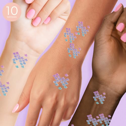 Mermaid Shimmer Scales Temporary Tattoos - Set of 10