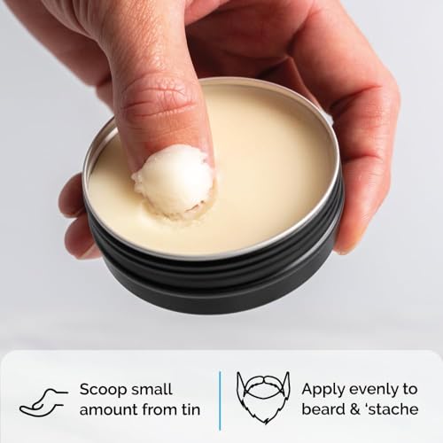 ZEUS Beard Balm, Natural Beeswax & Shea Butter Balm, Softening Conditioner for Facial Hair ? MADE IN USA (Sandalwood) 2 oz.