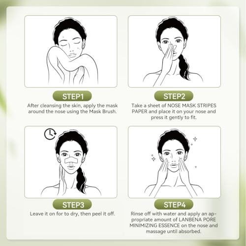 LANBENA Blackhead Remover Mask Nose strips Charcoal Mask Peel off Mask Facial Pore Cleanser Purifying Face Mask 1.06 Ounce