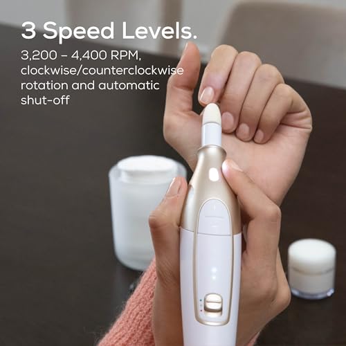 Beurer MP64 White Cordless Electric Nail Drill Kit with 10 Attachments & LED Light