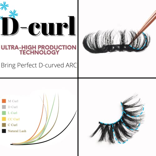 25mm Fluffy Mink Lashes 20 Pairs - Dramatic 3D Faux Eyelashes