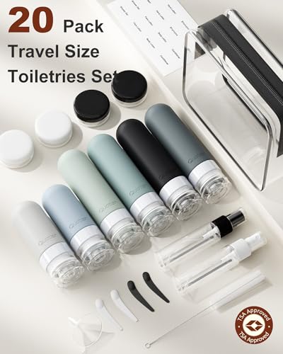 20 Pack Travel Bottles TSA Approved Toiletries Kit