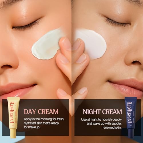 Day to Night Routine Program, Travel Size Set Deep Hydration Day cream with Tocopherol(0.34fl oz)+Anti Wrinkle Night Cream with Retinol & Collagen(0.34fl oz), Vegan, Korean Skin Care