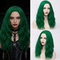 18" Dark Green Curly Wig for Women - Heat Resistant Synthetic Fiber