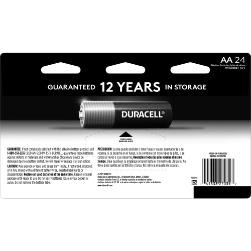 Duracell Coppertop AA Batteries, 24 Count, 12-Year Shelf Life